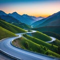 A winding road in the technology generated image Royalty Free Stock Photo