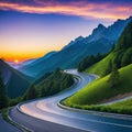 A winding road in the technology generated image Royalty Free Stock Photo