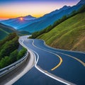 A winding road in the technology generated image Royalty Free Stock Photo