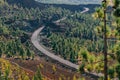 Winding road in Teide National Park, Tenerife Royalty Free Stock Photo