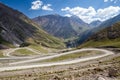 Winding road in Tien Shan mountains Royalty Free Stock Photo