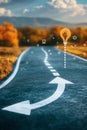 The Winding Road to Innovation A Strategic Plan for Future Advancements in Technology and Growth Royalty Free Stock Photo