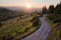 Winding Road At Sunset In Durmitor National Park, Montenegro Royalty Free Stock Photo