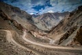 Winding road to mountain pass Royalty Free Stock Photo