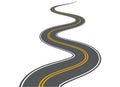 Winding road vector highway path long street asphalt isolated perspective road way journey illustration Royalty Free Stock Photo