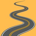 Winding road vector highway path long street asphalt isolated perspective road way journey illustration Royalty Free Stock Photo