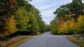 Winding Rural Road Intersection With Fall Foliage Royalty Free Stock Photo