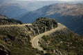Winding serpentine road in the mountains of the Serra da Estrela Royalty Free Stock Photo