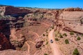 Winding Shafer Trail road in Canyonlands national park, Moab Utah USA