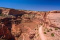 Winding Shafer Trail road in Canyonlands national park, Moab Utah USA Royalty Free Stock Photo