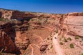 Winding Shafer Trail road in Canyonlands national park, Moab Utah USA Royalty Free Stock Photo