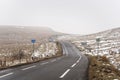 Winding Single Lane Road in the Scottish Highlands Royalty Free Stock Photo