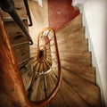 Generic Steep Spiral Staircase Stairs inside a Typical Parisian House Royalty Free Stock Photo