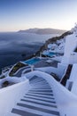 Winding stairs going down to Aegan Sea, Santorini Island -Greece Royalty Free Stock Photo