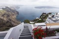 Winding stairs going down to Aegan Sea, Santorini Island, Greece Royalty Free Stock Photo