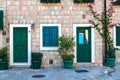 Winding street of the authentic, old town of Herceg Novi Royalty Free Stock Photo