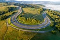 Winding switchback road in Poland