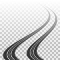 Winding tire tracks on transparent Royalty Free Stock Photo