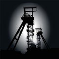 Winding towers at night