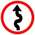 Winding Traffic Road Sign,Vector Illustration, Isolate On White Background Icon. EPS10    Winding Traffic Road Sign,Vector Royalty Free Stock Photo