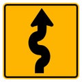 Winding Traffic Road Sign,Vector Illustration, Isolate On White Background Label. EPS10 Royalty Free Stock Photo