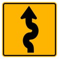 Winding Traffic Road Sign,Vector Illustration, Isolate On White Background Label. EPS10 Royalty Free Stock Photo