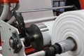 Winding unit of extrusion plastic film blowing machine Royalty Free Stock Photo