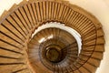 Winding wooden staircase