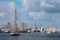 Windjammer on the Hanse Sail in Rostock, Germany Royalty Free Stock Photo