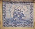 Windjammer picture on portuguese tiles