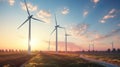 Windle power station wind turbines against the background of the sky Royalty Free Stock Photo