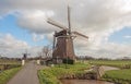 Windmill Achtkante Molen in the Dutch village of Streefkerk Royalty Free Stock Photo