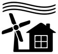 Windmill, alternative energy source for home Royalty Free Stock Photo