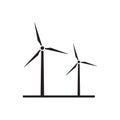 Windmill alternative wind turbine and renewable energy vector icon environment concept for graphic design, logo, web site, social Royalty Free Stock Photo