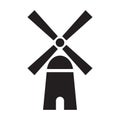 Windmill alternative wind turbine and renewable energy vector icon environment concept for graphic design, logo, web site, social Royalty Free Stock Photo