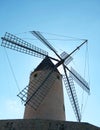 Windmill backlight in Mallorca. Balearic Islands Royalty Free Stock Photo