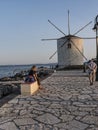 Windmill in the Bay of Corfu Town on the Greek island of Corfu