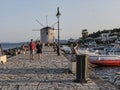 Windmill in the Bay of Corfu Town on the Greek island of Corfu