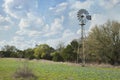 Windmill and bluebonnets in the Texas Hill Country