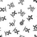 Windmill Building Vector Seamless Pattern Royalty Free Stock Photo