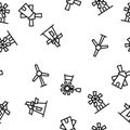 Windmill Building Vector Seamless Pattern Royalty Free Stock Photo