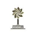 Windmill circle logo design vector Royalty Free Stock Photo