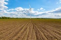 Windmill on the corn field Royalty Free Stock Photo