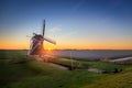 Windmill de Goliath at sunset in winter