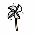 windmill doodle drawing icon illustration