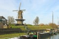 Windmill in the Dutch town of Gorinchem Royalty Free Stock Photo