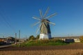 windmill dutch type against blue sky