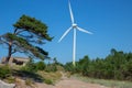 Windmill for electricity generation in the forest in Liepaja
