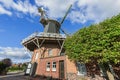 Windmill Esens horizonal with blue sky Royalty Free Stock Photo