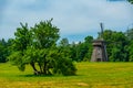 Windmill at the Ethnographic Open-Air Museum of Lithuania in Kau Royalty Free Stock Photo